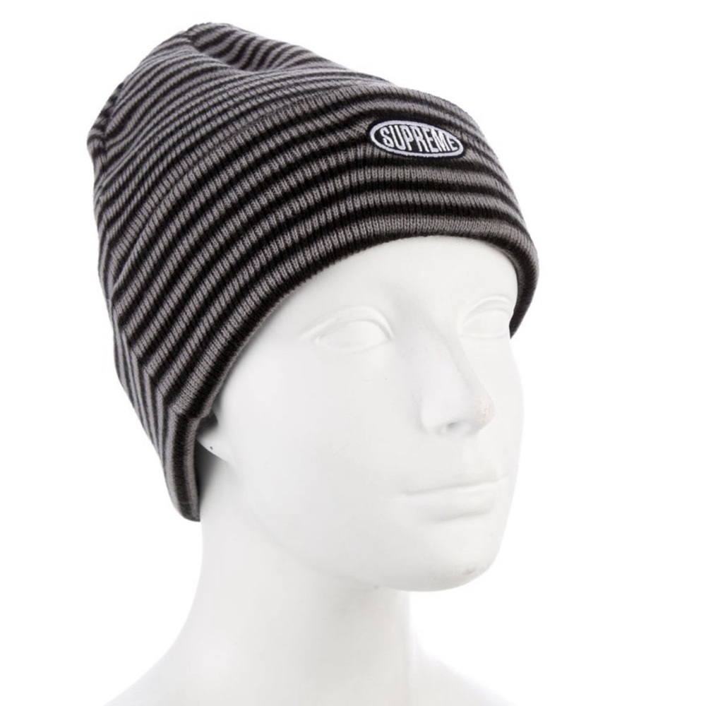 SUPREME Multi Stripe Beanie - Gray Black 2022